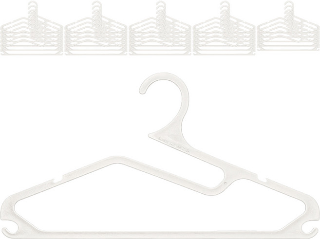 아임홈리빙 지니 심플 멀티 옷걸이, 화이트, 60개