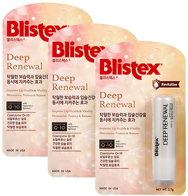 블리스텍스 딥 리뉴얼 립밤, 3.7g, 3개