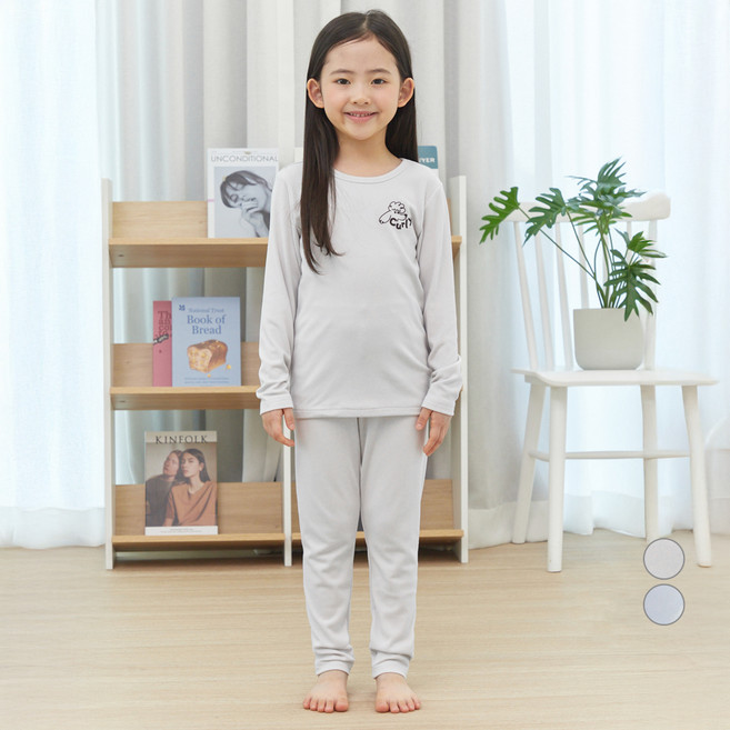 롤리트리 아동용 소프트웜 포근 후라이스 프린트 내의 상하세트