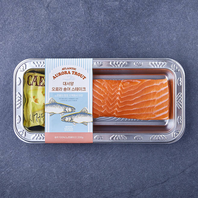 쌜모네키친 대서양 오로라 송어 스테이크 (냉장), 1개, 200g