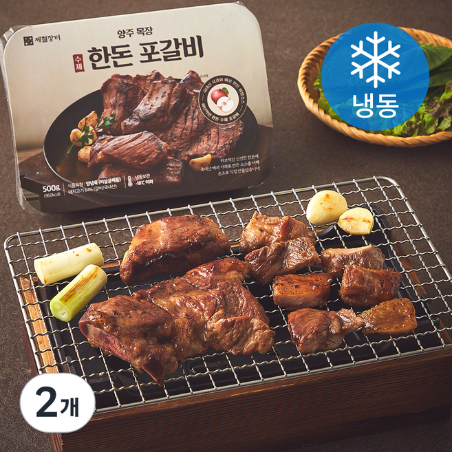 제철장터 양주목장 수제 한돈 포갈비 (냉동), 500g, 2개
