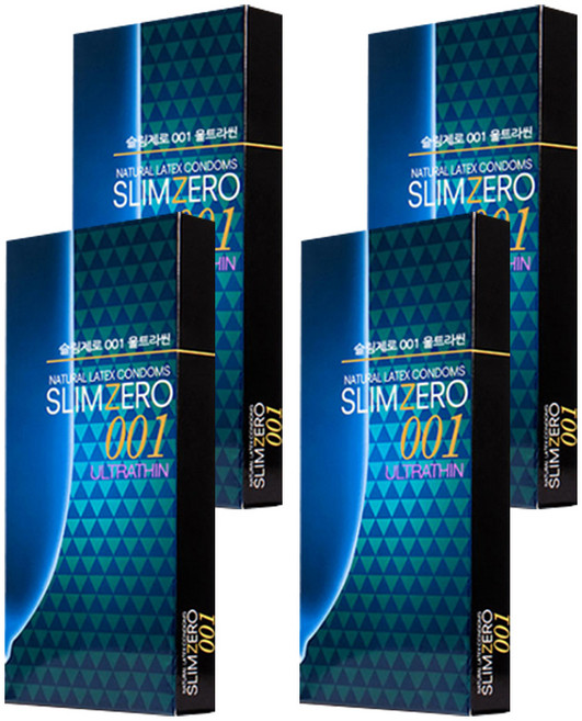 슬림제로 001 울트라씬 일반형 콘돔, 8개입, 4개