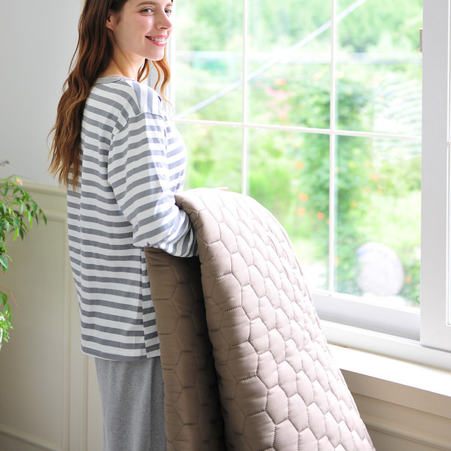 저버 코리아 그래핀 탄소 온열 양면 카본 저버 전기요 ZBD-102D, 샌드 베이지, 킹(1600 x 1950 mm)