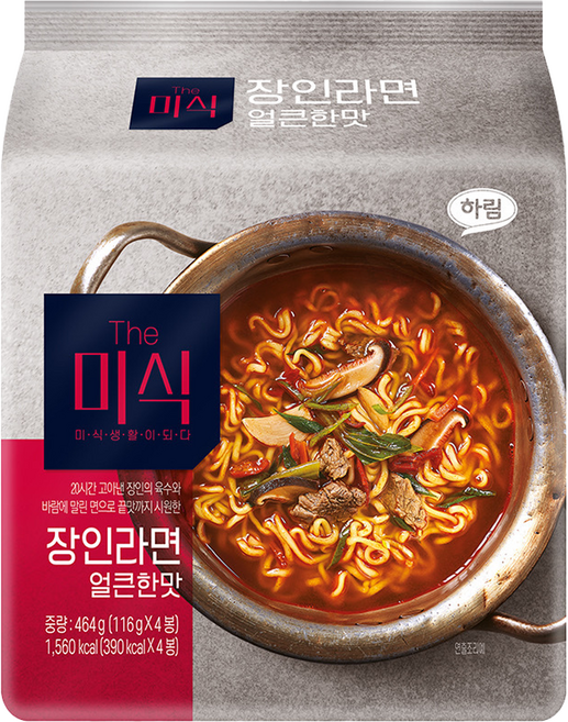 더미식 장인라면 얼큰한맛 116g, 4개