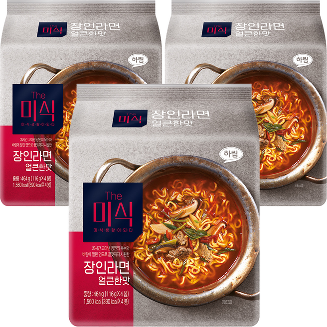 더미식 장인라면 얼큰한맛 116g, 12개