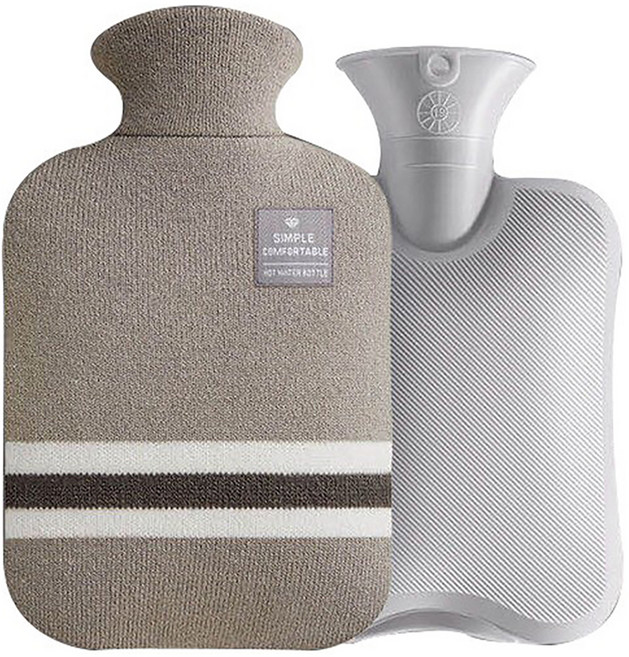 에버하우스 트랜드 2L 보온 물주머니 + 니트 커버 세트 그레이, 1세트