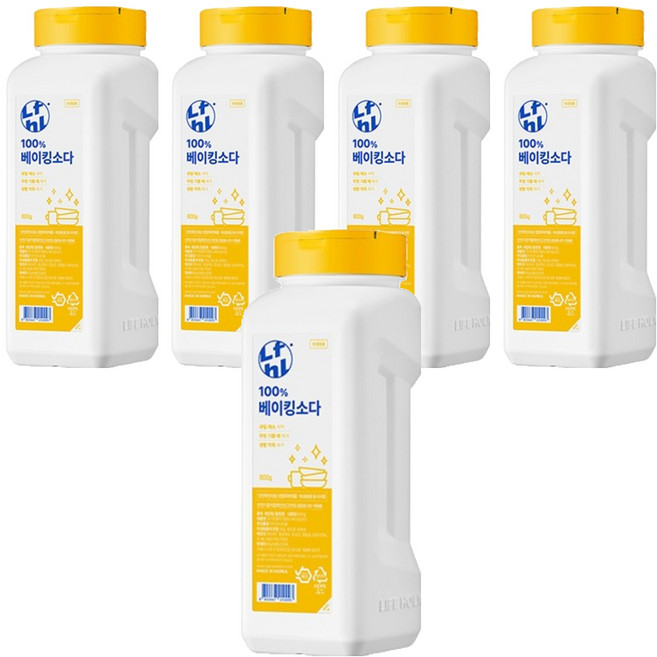 라이프홀릭 100% 베이킹소다, 800g, 5개