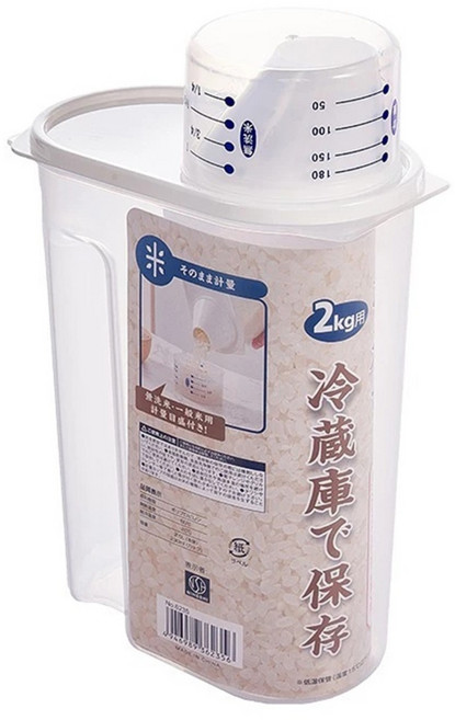日本 NSH 多用途 稻米 五穀雜糧儲存罐 2.5L, 透明色 + 白色, 1個