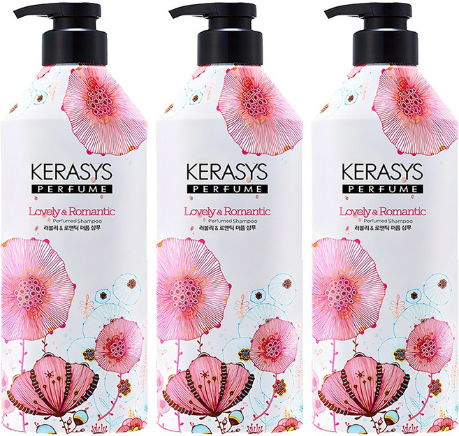 케라시스 퍼퓸 샴푸 러블리 앤 로맨틱향, 980ml, 3개