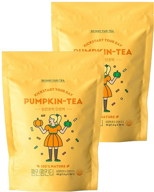 SKINNY PURITEA Pumpkin Pumpkin Tea 老南瓜茶 三角茶包, 1.5g, 30入, 2個