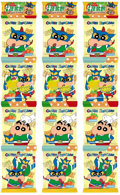 SUNFRIEND 蠟筆小新三色蔬菜餅四連, 32g, 3組