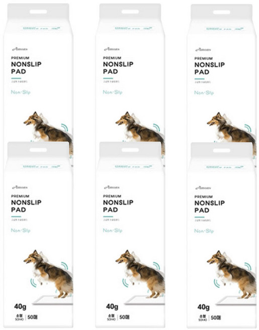 아몬스 국산 프리미엄 논슬립 강아지 배변패드, 6개, 50개입