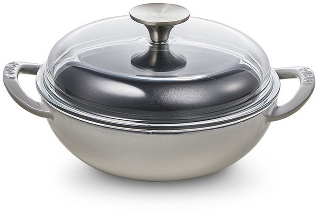 에지리 인덕션 블랙아이언 베이비웍 하이돔 양손냄비, 20cm, 애쉬 그레이, 1개