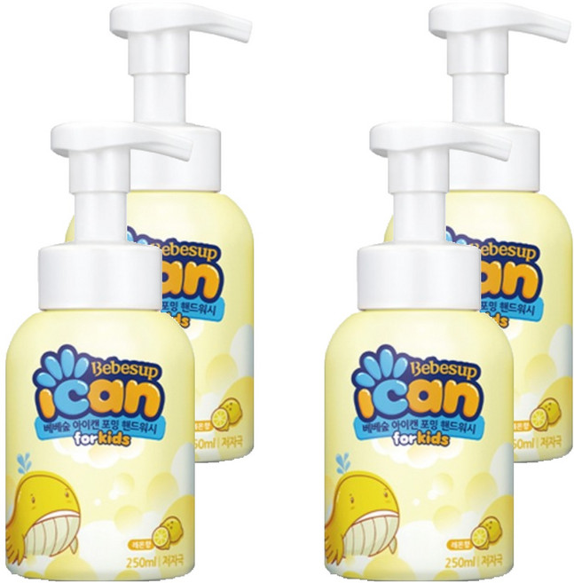 아이캔 베베숲 포밍 핸드워시 레몬향, 250ml, 4개