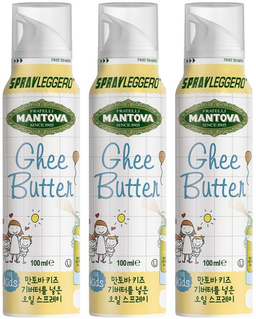 만토바 키즈 오일 스프레이, 기버터, 100ml, 3개