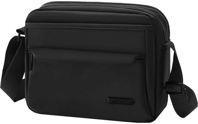 ADDEDIT 男士高級Hyden斜揹包, 黑色