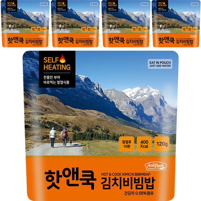 이지밥 핫앤쿡 김치비빔밥, 120g, 5개