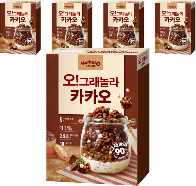 마켓오네이처 오 그래놀라 카카오 시리얼, 300g, 5개