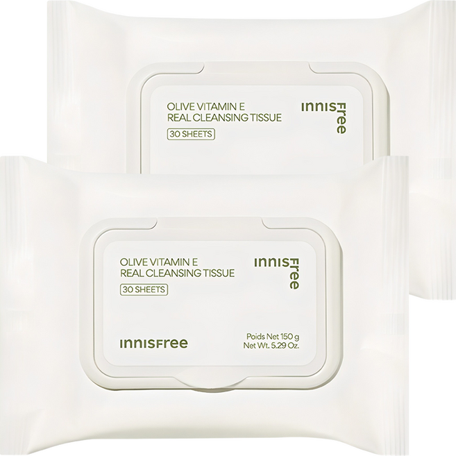 이니스프리 올리브 리얼 클렌징 티슈, 30매입, 2개