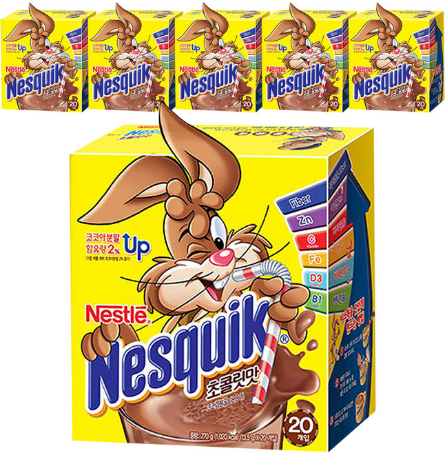 네스퀵 초콜릿맛 분말, 13.5g, 20개입, 6개