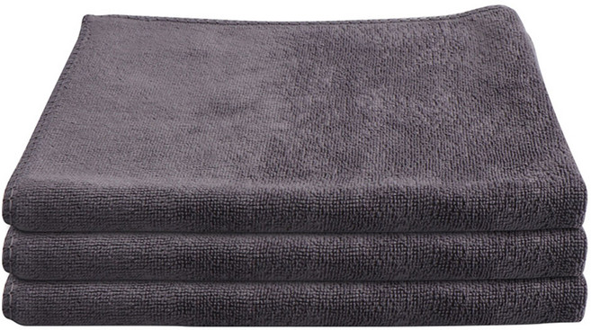 차싹 초극세사 차량용 세차타월 소형 30 x 40 cm, 그레이, 3개