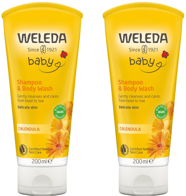 WELEDA 薇蕾德 金盞花兒童洗髮沐浴露 Calendula, 200ml, 2條