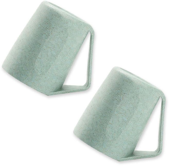 디블릭 물빠짐 거꾸로 양치컵, 그린, 2개