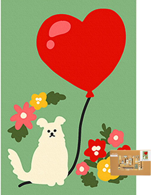 아트조이 DIY 명화그리기 10 x 15 cm, 일편단심 강아지, 1개