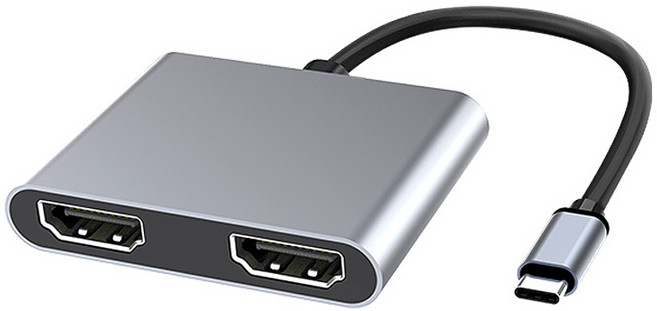 아모란나 C타입 듀얼 HDMI 분배기, C타입 HDMI 듀얼젠더, 혼합색상, 1개, AMCA001