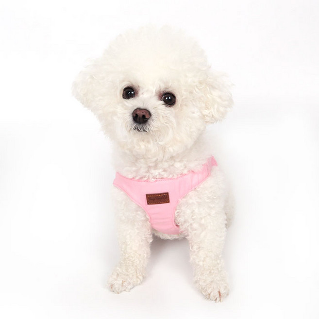 딩동펫 반려동물 심플 삼각 클립 하네스, 핑크, 1개