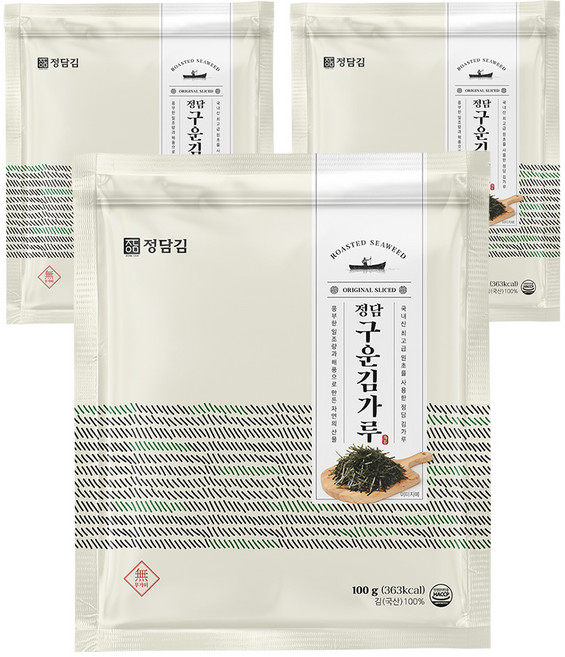 정담김 구운 김가루, 100g, 3개