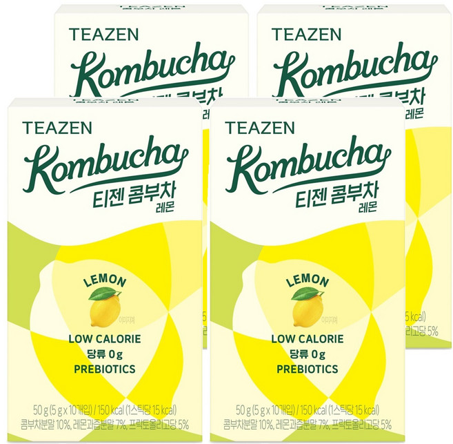 TEAZEN 茶禪 康普茶沖泡粉 檸檬口味, 5g, 10條, 4盒
