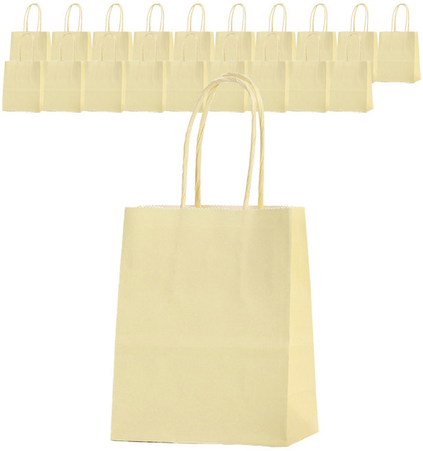 길그리 파스텔 크라프트 쇼핑백, 02 레몬, 20개