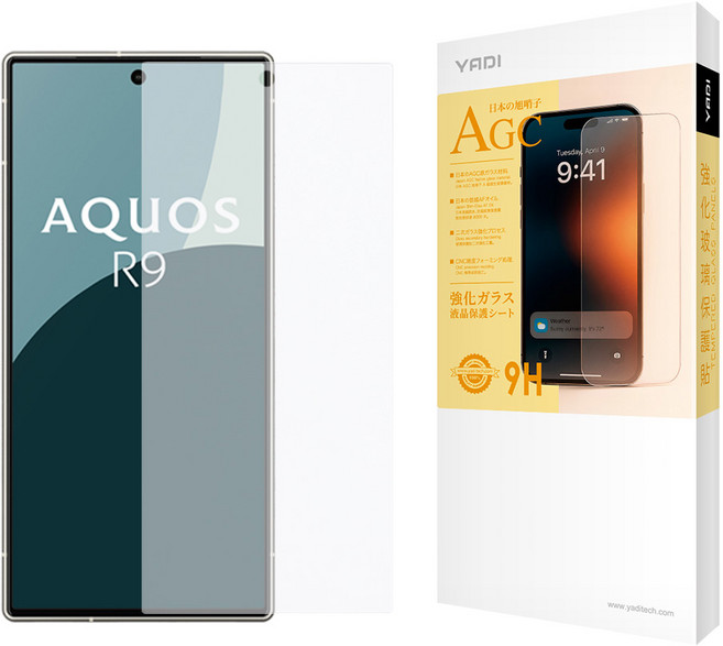 YADI 亞第 智慧型手機 玻璃 保護貼 AQUOS R9 9H 2.5D 圓潤弧邊倒角 高清高透 強抗指紋 6.5吋 GPA4-SP-R9-25