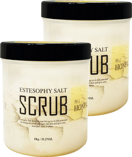 에스테소피 바디 스크럽 솔트 솝 허니, 1kg, 2개