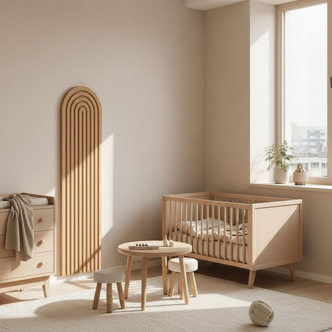 Damaon 防撞裝飾毛氈壁貼, 深米色