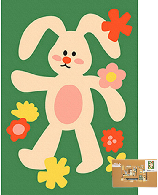 아트조이 DIY 명화그리기 10 x 15 cm, 하얀 아기 토끼, 1개