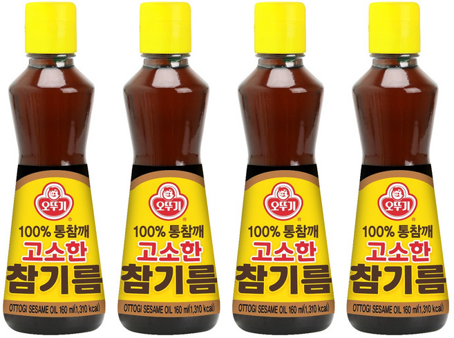 오뚜기 고소한 참기름 병, 160ml, 4개
