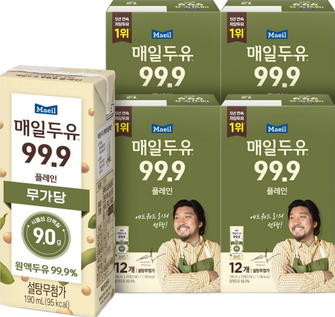 4위 - 매일두유 99.9 플레인, 190ml, 48개