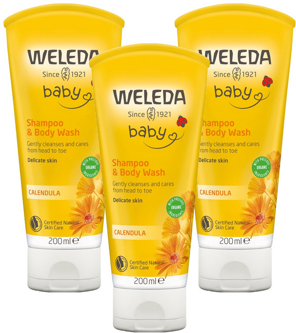 WELEDA 薇蕾德 金盞花兒童洗髮沐浴露 Calendula, 200ml, 3條