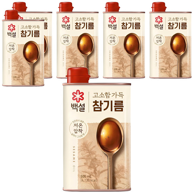 백설 고소함 가득 참기름, 500ml, 6개