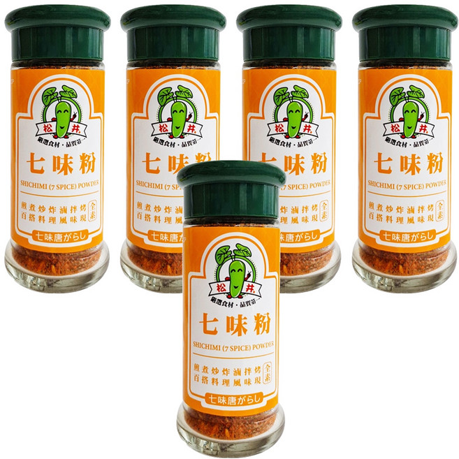 松井 七味唐辛子粉, 25g, 5瓶