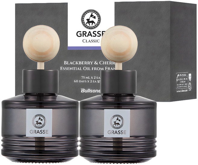 불스원 그라스 클래식 차량용 디퓨저 75ml, 블랙베리앤체리, 2개