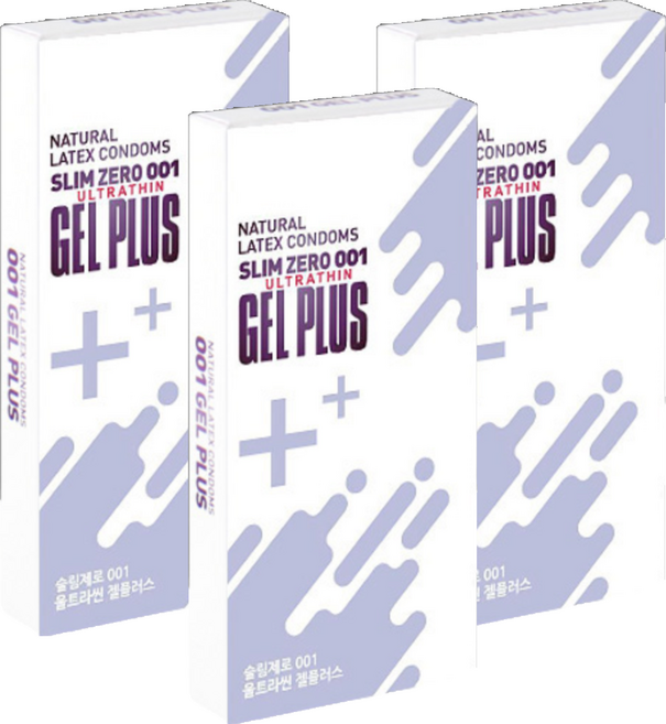 슬림제로 001 울트라씬 젤 플러스 일반형 콘돔, 8개입, 3개