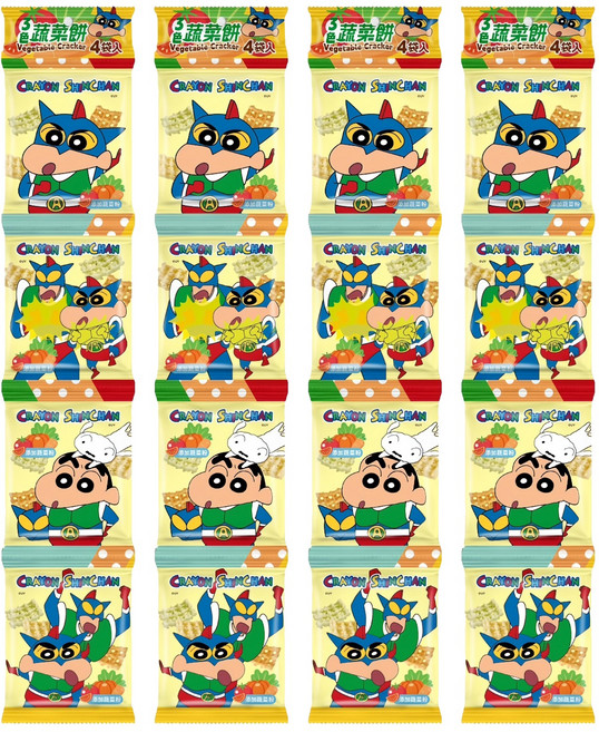 SUNFRIEND 蠟筆小新三色蔬菜餅四連, 32g, 4組