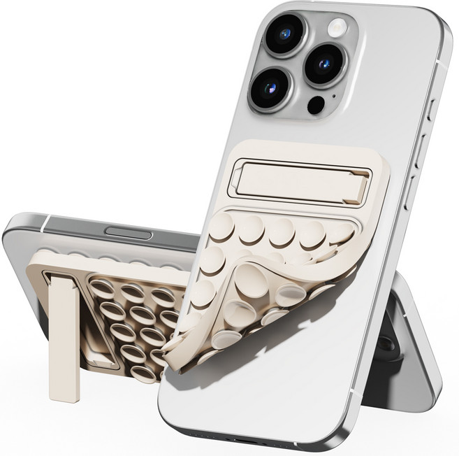 누아트 흡착패드 실리콘 양면 흡착식 멀티 부착 거치대, 아이보리, 1개