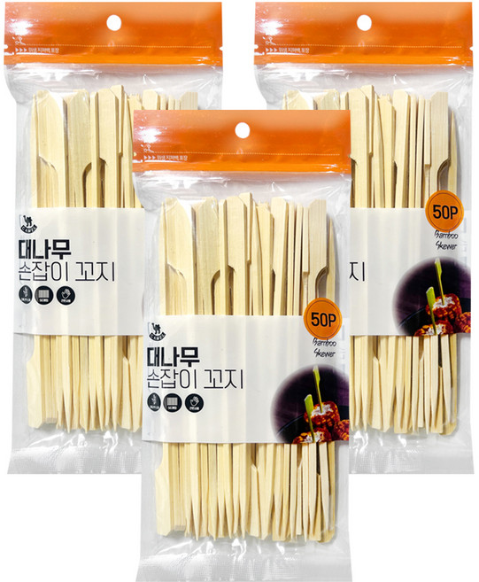 영수산업카멜 대나무 손잡이 꼬지 18cm, 3개, 50개입