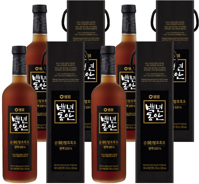 백년동안 순 발효 흑초 원액, 750ml, 4개