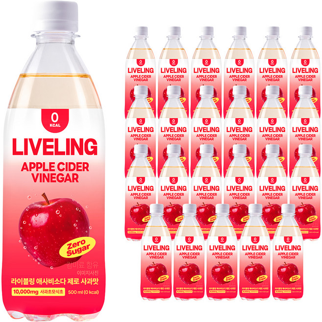 라이블링 애사비 소다 제로 사과맛, 500ml, 24개