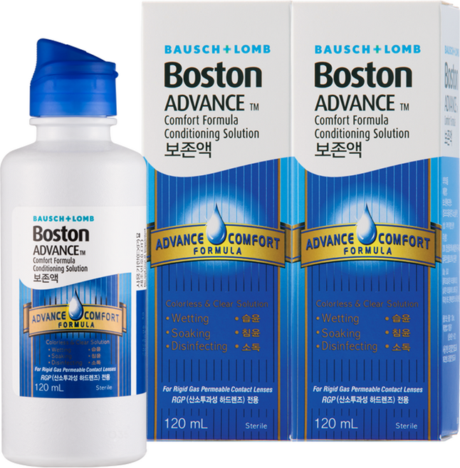 보스톤 어드밴스 컴포트 포뮬라 콘디쇼닝 솔루션 렌즈 보존액, 120ml, 2개